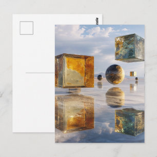 Cartão Postal Maravilhas Geométricas Flutuantes Sobre a Água