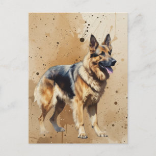 Cartão Postal Maravilhoso Animal Cachorro Pet Pastor Alemão
