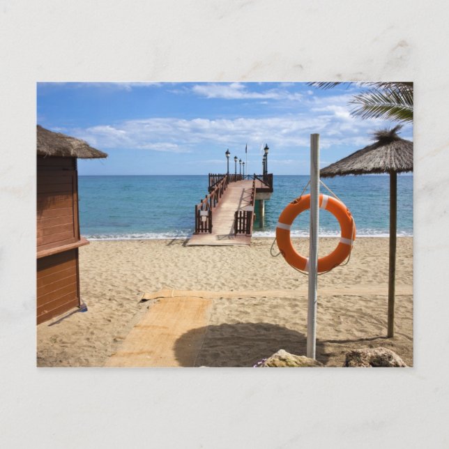 Cartão Postal Marbella Beach na Espanha (Frente)