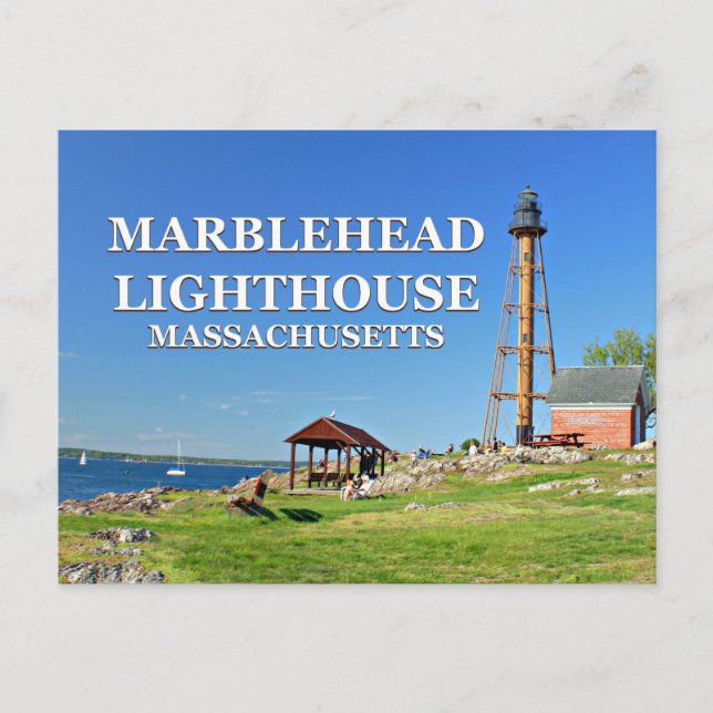 Cartão Postal Marblehead Lighthouse, Massachusetts Postcard (Frente)