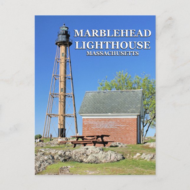 Cartão Postal Marblehead Lighthouse, Massachusetts Postcard (Frente)