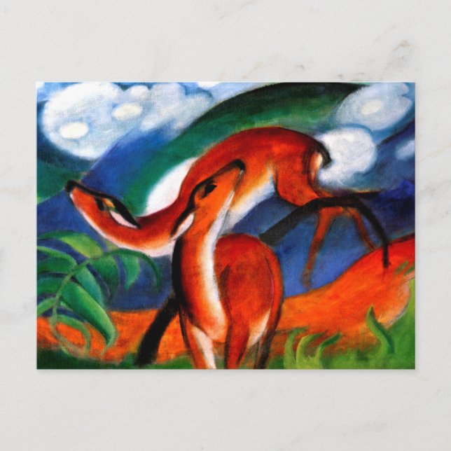 Cartão Postal Marc - Red Deer II (Frente)