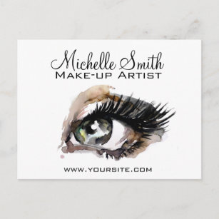 Cartão Postal Marca de maquiagem de extensão de olhos de aquarel