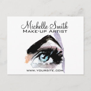 Cartão Postal Marca de maquiagem de extensão de olhos de aquarel