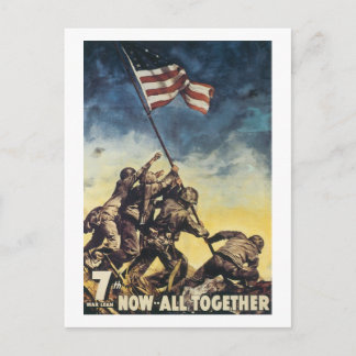 Cartão Postal Marca Iwo Jima levantando a safra do gráfico de gu