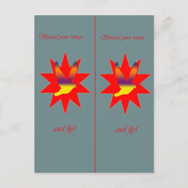 Cartão Postal Marcador de pássaro voador (Frente)