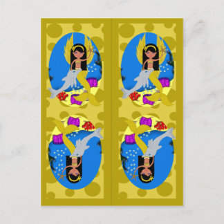 Cartão Postal Marcadores de Sereia Dourada e Merfaery