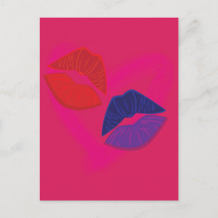 Cartão Postal Marcas de Beijo