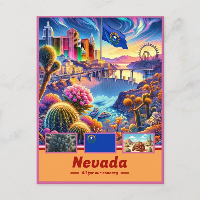 Cartão Postal Marcas De Desenho Icônicas De Nevada (Frente)