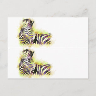 Cartão Postal Marcas do livro Watercolor Zebra