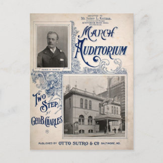 Cartão Postal March Auditorium Music Hall Baltimore MD