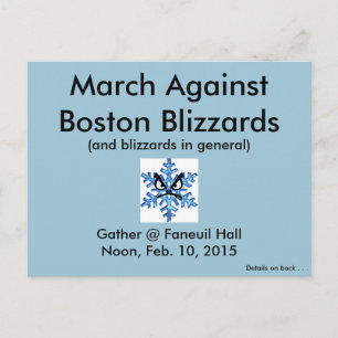 Cartão Postal Marcha contra os Boston Blizzards 2015!!
