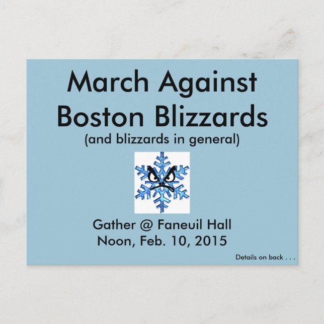 Cartão Postal Marcha contra os Boston Blizzards 2015!! (Frente)