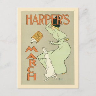 Cartão Postal Marcha da revista Vintage art nouveau Harper