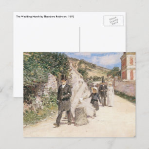 Cartão Postal Marcha de Casamento por Robinson, Vintage Newlywed