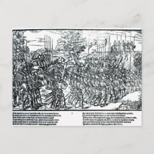 Cartão Postal Marcha do Exército Inglês com Sir Henry Sidney