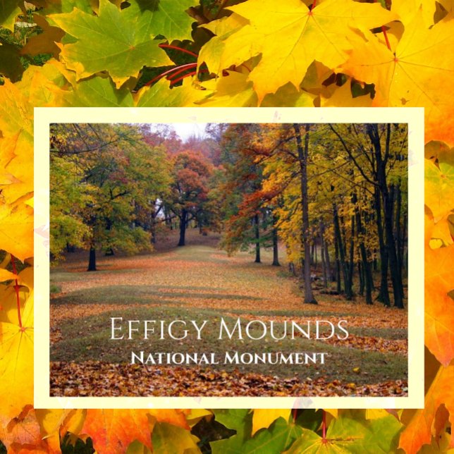 Cartão Postal Marching Bear Mound, Autumn, Effigy Mounds (Criador carregado)
