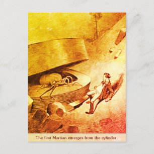 Cartão Postal Marcianos Emergindo - Guerra dos Mundos