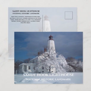 Cartão Postal Marco Histórico Nacional do Farol Sandy Hook