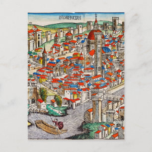 Cartão Postal Marco medieval de Florença na Itália