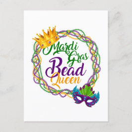 Cartão Postal Mardi Gras Bead Queen Fat Terça Carnaval