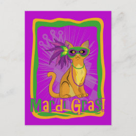 Cartão Postal Mardi Gras Cat