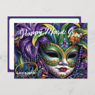 Cartão Postal 💚 💜 💛 Mardi Gras Luxuoso