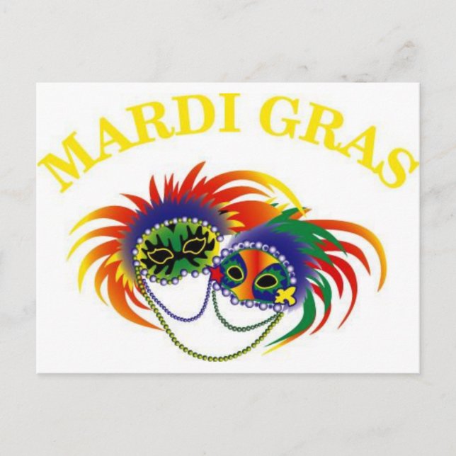 Cartão Postal Mardi Gras Mask (Frente)