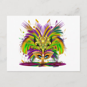 Cartão Postal Mardi-Gras-Mask-The-Queen-V-4