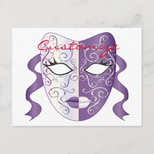 Cartão Postal Mardi Gras Mask Thunder_Cove