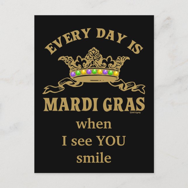 Cartão Postal Mardi Gras Personalizável (Frente)