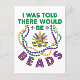 Cartão Postal Mardi Gras Que Me Disseram Que Haveria Miçangas