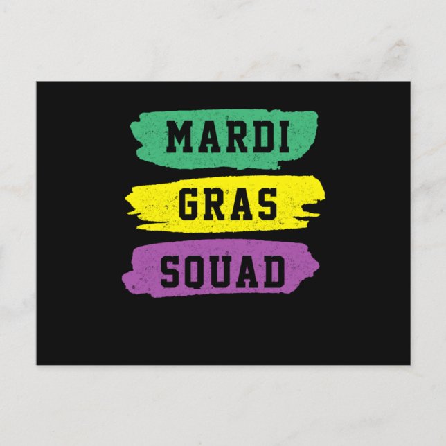 Cartão Postal Mardi Gras Squad Street Party Carnival Gift (Frente)