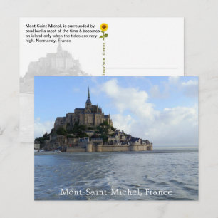 Cartão Postal Maré Alta de Mont-Saint-Michel, Normandia, França