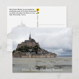 Cartão Postal Maré Baixa de Mont-Saint-Michel, Normandia, França