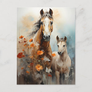 Cartão Postal Mare e Foal