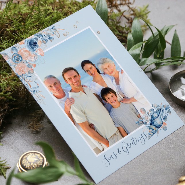 Cartão Postal Marés & Cumprimentos Natal Náutico Foto Chic (Criador carregado)