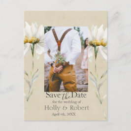 Cartão Postal Margarida de Prado Selvagem Kraft Save the Date co