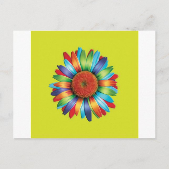 Cartão Postal Margarida Multicolor (Frente)