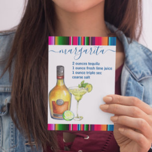 Cartão Postal Margarita Cocktail Recebe Watercolor