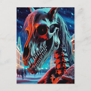 Cartão Postal Mari Lwyd Skeleton Christmas