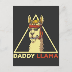Cartão Postal Marido de Llama Papai Óculos de Sol Legais Alpaca