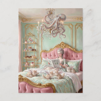 Cartão Postal Marie Antoinette and the octopus. Surreal