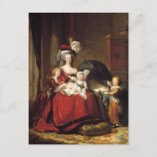 Cartão Postal Marie Antoinette e Seus Filhos por Le Brun 