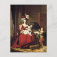 Marie Antoinette e seus filhos por Le Brun Postc