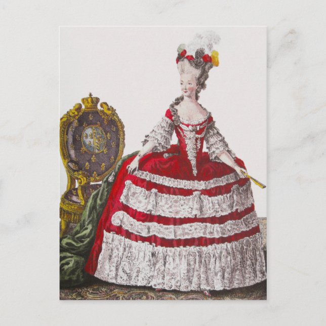 Cartão Postal Marie Antoinette Red Fashion ~ Cartaz (Frente)