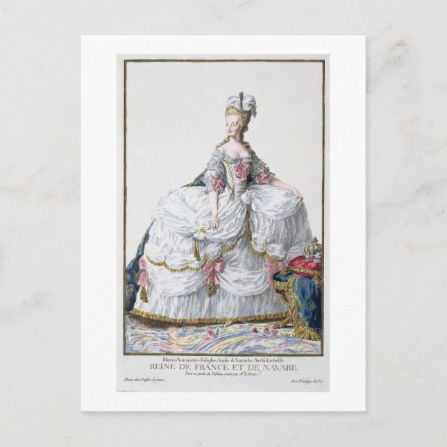 Cartão Postal Marie Antonieta (1752-1993) do "Receuil des Estam" (Frente)