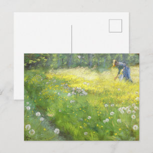 Cartão Postal Marie Krøyer no Jardim em Skagen-PS Kroyer