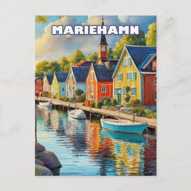 Cartão Postal Mariehamn, joyau tranquille de l'archipel d'Åland (Frente)