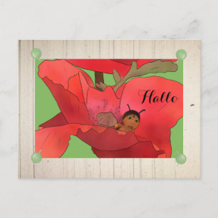 Cartão Postal Marienkäfer im Mohn